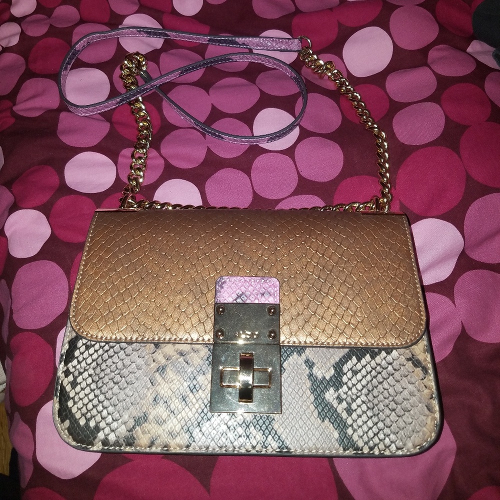 EUC Aldo Shoes fake snakeskin satchel purse bag